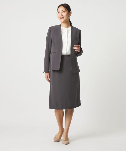 A DAY IN THE LIFE UNITED ARROWS(アデイインザライフユナイテッドアローズ)の「ダブルクロス タイトスカート ‐セットアップ対応・ウォッシャブル‐ <A DAY IN THE LIFE>(スカート・レディース・ベージュ/ダークグレー/ネイビー/ブラック・40/36/38)」の7枚目の写真