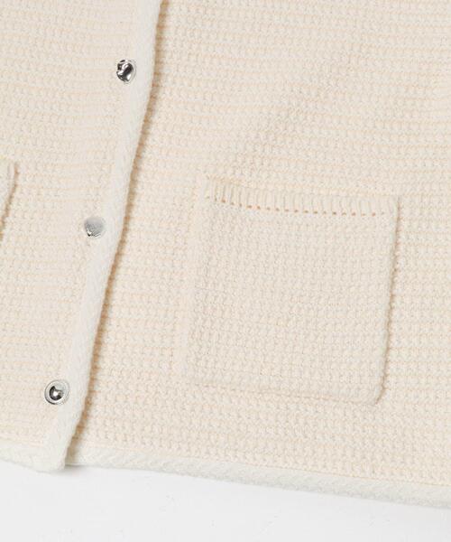 URBAN RESEARCH ROSSO WOMEN（アーバンリサーチ　ロッソ）の「『WEB/一部店舗限定』ツイードノーカラーニットジャケット（ノーカラージャケット・レディース・ネイビー/オフホワイト・FREE）」の11枚目の写真