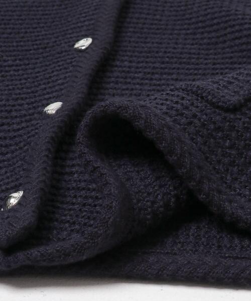 URBAN RESEARCH ROSSO WOMEN(アーバンリサーチ ロッソ)の「『WEB/一部店舗限定』ツイードノーカラーニットジャケット(ノーカラージャケット・レディース・ネイビー/オフホワイト・FREE)」の4枚目の写真