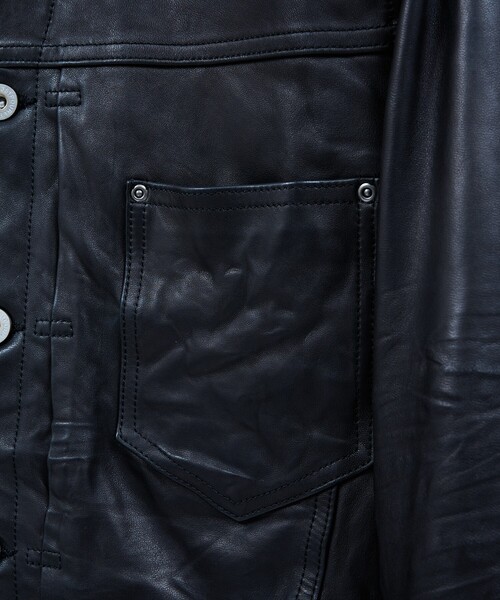5351 POUR LES HOMMES（ゴーサンゴーイチプールオム）の「【ラムレザー】Gジャン/ジャケット（ライダースジャケット・メンズ・ブラック・48/46/44/50）」の8枚目の写真