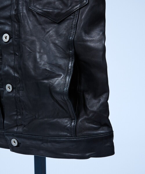 5351 POUR LES HOMMES（ゴーサンゴーイチプールオム）の「【ラムレザー】Gジャン/ジャケット（ライダースジャケット・メンズ・ブラック・48/46/44/50）」の10枚目の写真