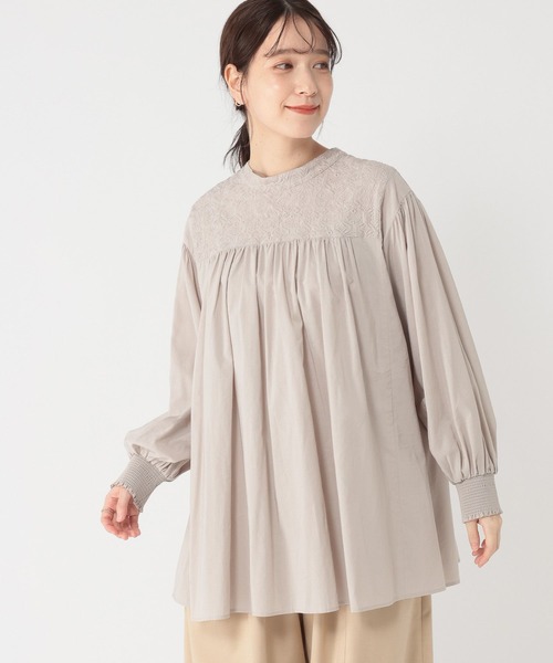 studio CLIP（スタディオクリップ）の「ダブルフロントやわらか刺繍ブラウス《オケージョン2026SS》（シャツ/ブラウス・レディース・ネイビー/ライトグレー/オフホワイト/ライトブルー・FREE）」の20枚目の写真