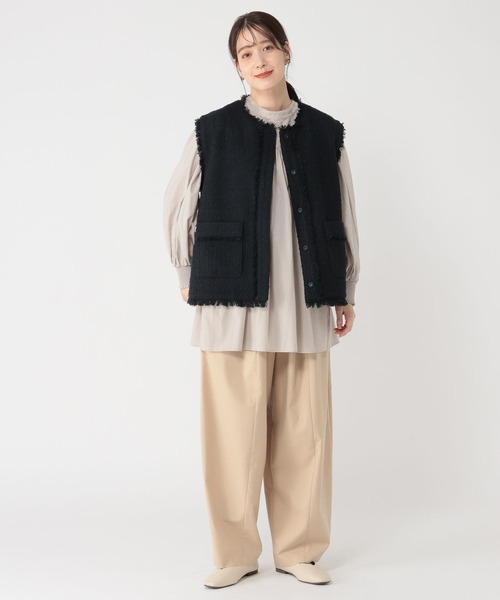 studio CLIP（スタディオクリップ）の「ダブルフロントやわらか刺繍ブラウス《オケージョン2026SS》（シャツ/ブラウス・レディース・ネイビー/ライトグレー/オフホワイト/ライトブルー・FREE）」の21枚目の写真