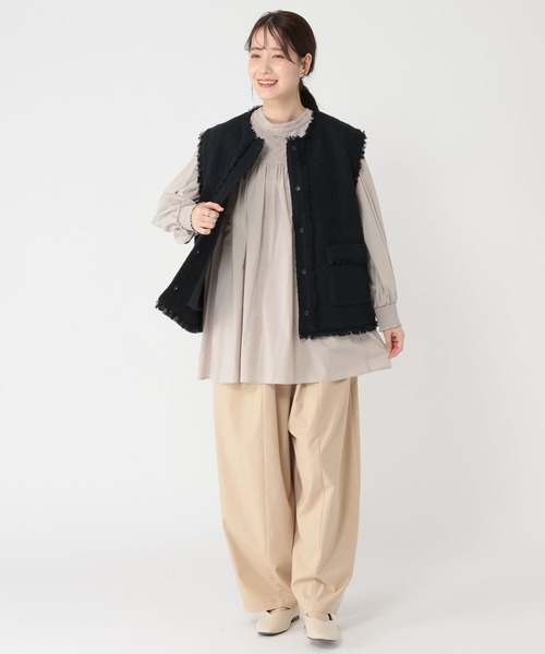 studio CLIP（スタディオクリップ）の「ダブルフロントやわらか刺繍ブラウス《オケージョン2026SS》（シャツ/ブラウス・レディース・ネイビー/ライトグレー/オフホワイト/ライトブルー・FREE）」の22枚目の写真