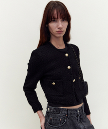 m.m.m（ムー）の「クラシックツイードジャケット_ブラック（その他アウター）」