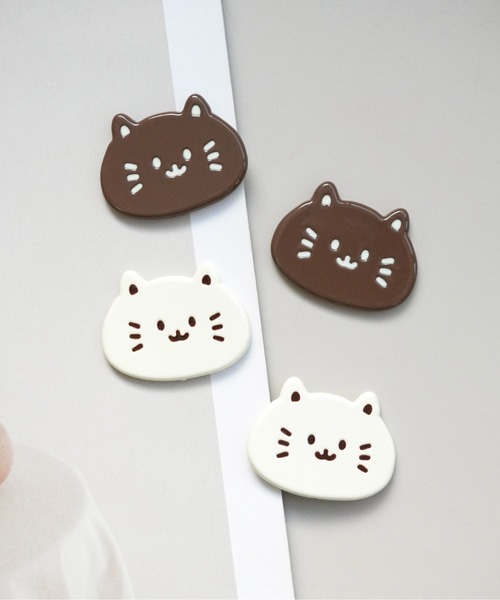 Port(ポート)の「【 Port / ポート 】 ねこ デザイン デコレーションパーツ ( 2個セット ) #_(その他雑貨・レディース・ブラック/ライトブラウン/ホワイト/ブラウン・FREE)」の3枚目の写真