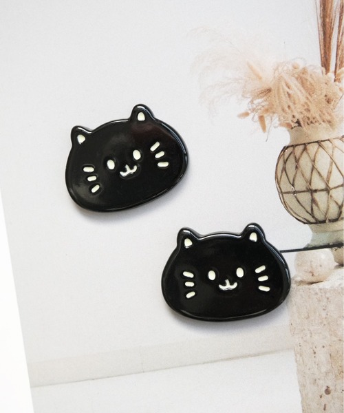 Port(ポート)の「【 Port / ポート 】 ねこ デザイン デコレーションパーツ ( 2個セット ) #_(その他雑貨・レディース・ブラック/ライトブラウン/ホワイト/ブラウン・FREE)」の1枚目の写真