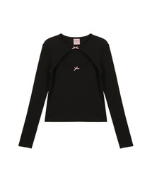 TWO RIBBON LONG SLEEVE - BLACK