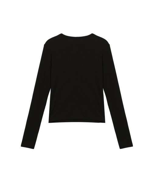 ITZAVIBE(イッザバイブ)の「TWO RIBBON LONG SLEEVE - BLACK(Tシャツ/カットソー・レディース・その他・ONE SIZE)」の3枚目の写真