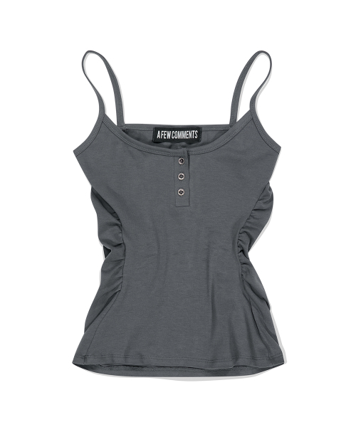 A FEW COMMENTS(アフューコメンツ)の「メタルボタンシャーリングタンクトップ CHARCOAL(Tシャツ/カットソー・レディース・その他・FREE)」の1枚目の写真