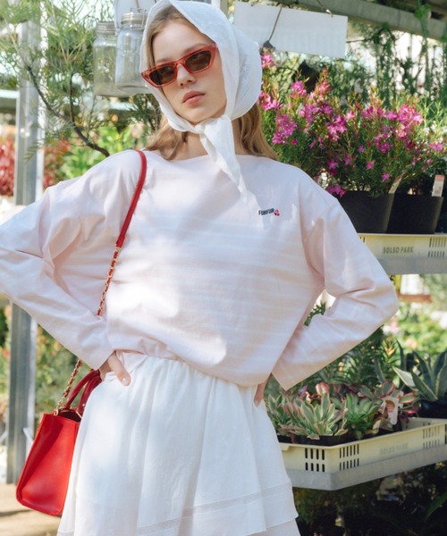 FURFUR(ファーファー)の「バスクボーダーロングスリーブTシャツ(Tシャツ/カットソー・レディース・サックスブルー/ホワイト/レッド/ピンク・F)」の1枚目の写真