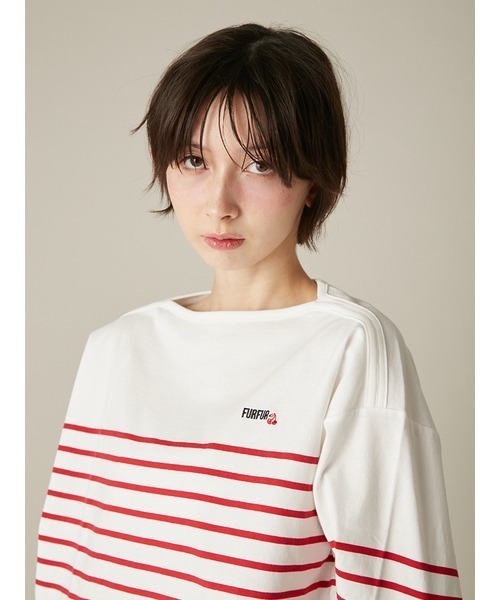 FURFUR(ファーファー)の「バスクボーダーロングスリーブTシャツ(Tシャツ/カットソー・レディース・サックスブルー/ホワイト/レッド/ピンク・F)」の12枚目の写真
