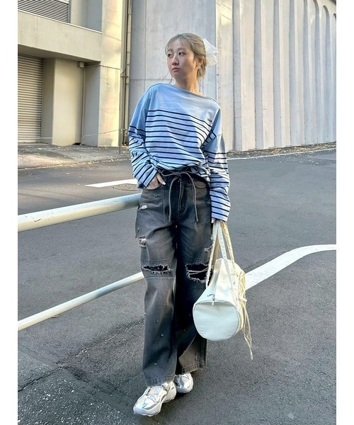 FURFUR(ファーファー)の「バスクボーダーロングスリーブTシャツ(Tシャツ/カットソー・レディース・サックスブルー/ホワイト/レッド/ピンク・F)」の18枚目の写真