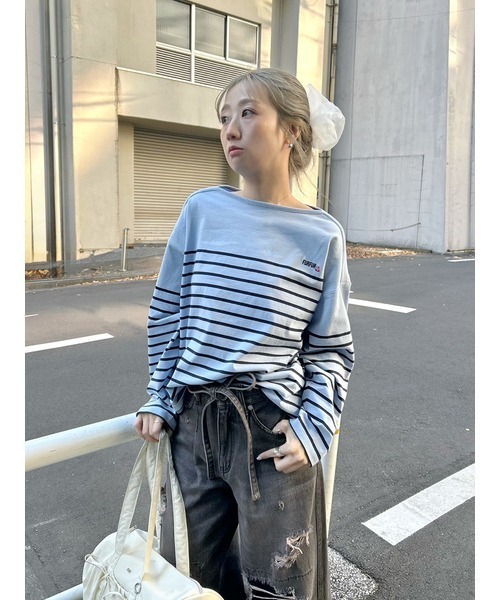 FURFUR(ファーファー)の「バスクボーダーロングスリーブTシャツ(Tシャツ/カットソー・レディース・サックスブルー/ホワイト/レッド/ピンク・F)」の21枚目の写真
