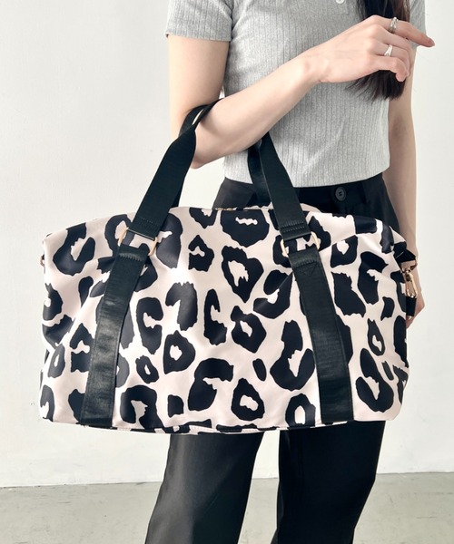 wears(ウェアーズ)の「レオパード 大容量 トラベルバッグ ボストンバッグ(ボストンバッグ・レディース・ピンク/ブラック・FREE)」の9枚目の写真