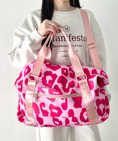 wears(ウェアーズ)の「レオパード 大容量 トラベルバッグ ボストンバッグ(ボストンバッグ・レディース・ピンク/ブラック・FREE)」の22枚目の写真