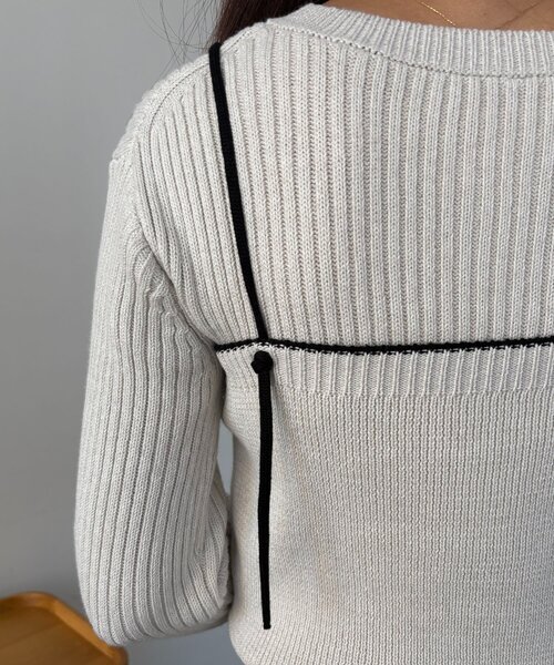 CAPRICIEUX LE'MAGE（カプリシューレマージュ）の「メランジキャミSETカーディガン（カーディガン/ボレロ・レディース・グレイッシュベージュ/ブラック/ベージュ・FREE）」の19枚目の写真