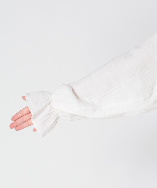 Jines（ジネス）の「ダブルガーゼフリルブラウス（シャツ/ブラウス・レディース・ホワイト/ブラック・38）」の18枚目の写真