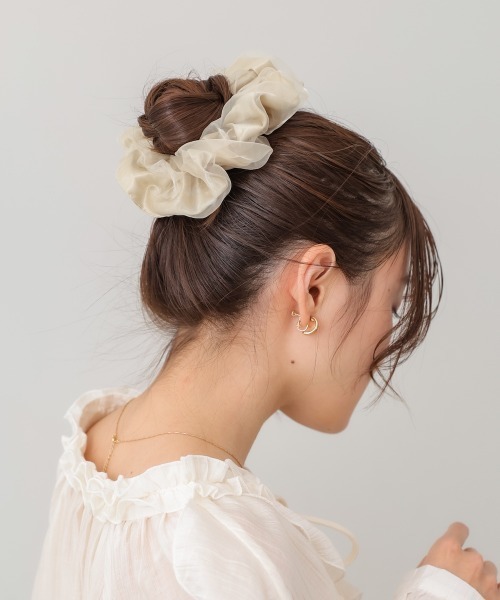 Bab（バブ）の「オーガンジー×サテンシュシュ（シュシュ・レディース・ライトピンク/ライトブルー/シルバー/ゴールド・ONESIZE）」の18枚目の写真