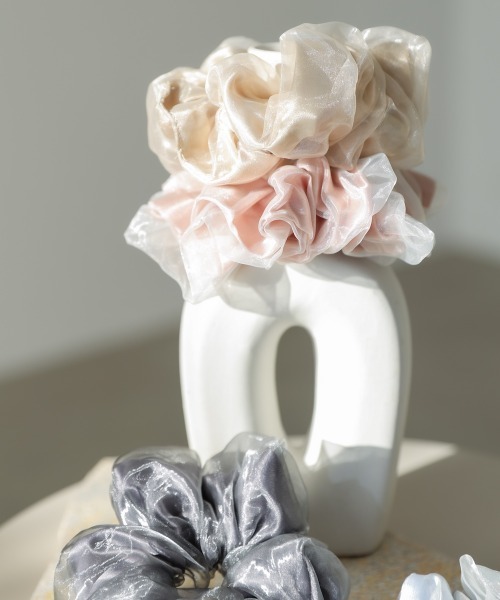 Bab（バブ）の「オーガンジー×サテンシュシュ（シュシュ・レディース・ライトピンク/ライトブルー/シルバー/ゴールド・ONESIZE）」の10枚目の写真