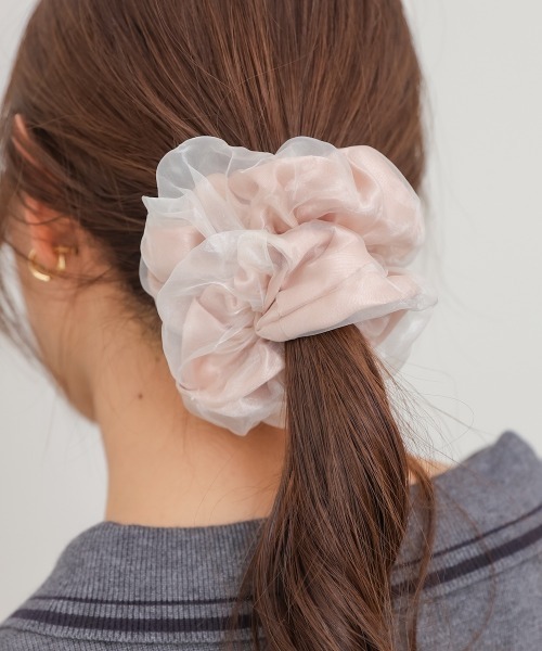 Bab（バブ）の「オーガンジー×サテンシュシュ（シュシュ・レディース・ライトピンク/ライトブルー/シルバー/ゴールド・ONESIZE）」の12枚目の写真