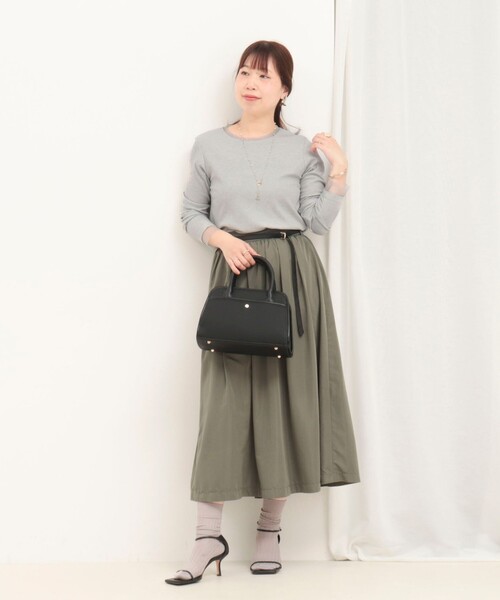 MICO COULIER（ミコクリエ）の「ラメテレコ×チュールロンT（Tシャツ/カットソー・レディース・チャコールグレー/キナリ/ライトグレー・38）」の9枚目の写真