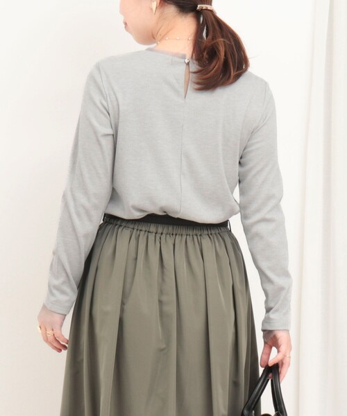 MICO COULIER（ミコクリエ）の「ラメテレコ×チュールロンT（Tシャツ/カットソー・レディース・チャコールグレー/キナリ/ライトグレー・38）」の13枚目の写真