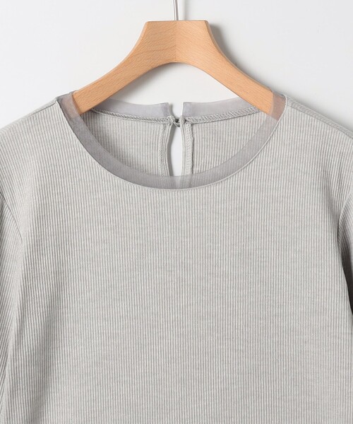 MICO COULIER（ミコクリエ）の「ラメテレコ×チュールロンT（Tシャツ/カットソー・レディース・チャコールグレー/キナリ/ライトグレー・38）」の18枚目の写真