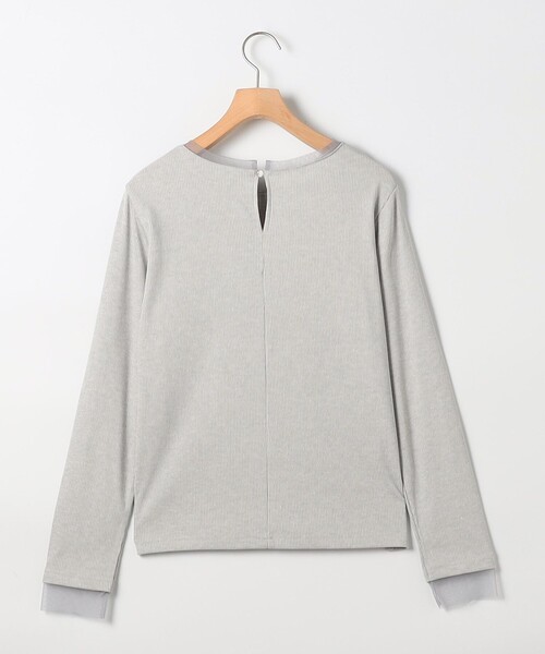 MICO COULIER（ミコクリエ）の「ラメテレコ×チュールロンT（Tシャツ/カットソー・レディース・チャコールグレー/キナリ/ライトグレー・38）」の22枚目の写真