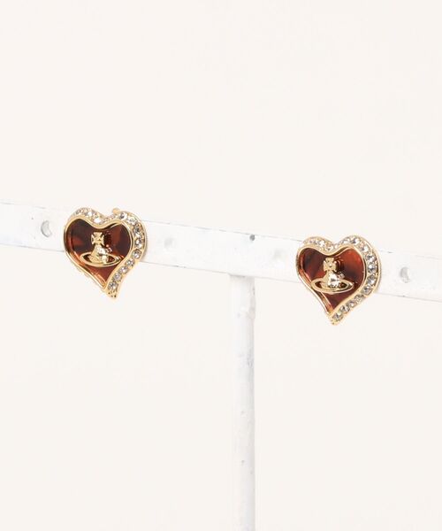 Vivienne Westwood（ヴィヴィアンウエストウッド）の「PETRA EARRINGS（ピアス（両耳用）・レディース・シルバー/ピンク/グリーン系その他/レッド・FREE）」の3枚目の写真
