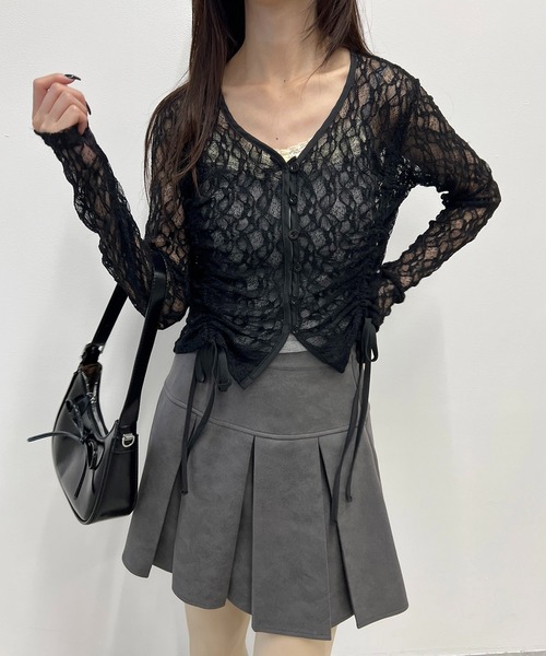 PHILLY(フィリー)の「ドロストレースカーディガン(カーディガン/ボレロ・レディース・ブラック/ブラウン/ホワイト・FREE)」の11枚目の写真