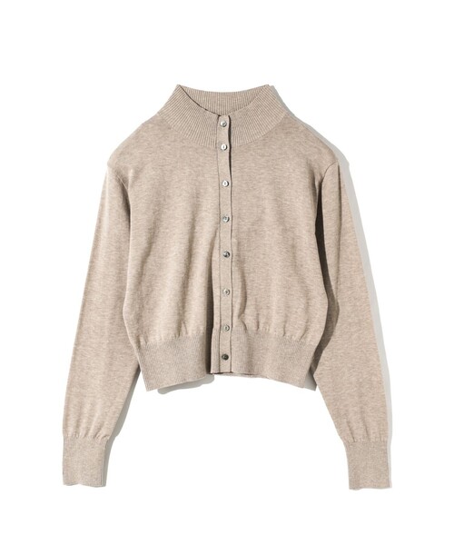 MIDIUMISOLID(ミディウミソリッド)の「MIDIUMISOLID for Ladies ハイネックショートカーディガン(カーディガン/ボレロ・レディース・ブラック/ベージュ/レッド・FREE)」の6枚目の写真