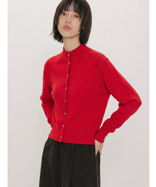 MIDIUMISOLID(ミディウミソリッド)の「MIDIUMISOLID for Ladies ハイネックショートカーディガン(カーディガン/ボレロ・レディース・ブラック/ベージュ/レッド・FREE)」の3枚目の写真