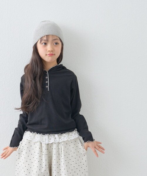 CIAOPANIC TYPY（チャオパニックティピー）の「【KIDS】シアーワッフルスナップ釦メロウフーディー（Tシャツ/カットソー・キッズ・ブラック/バイオレット/イエロー・SMALL/XX-LARGE/X-LARGE/LARGE/MEDIUM）」の15枚目の写真