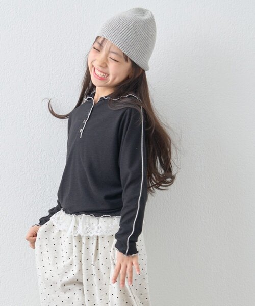 CIAOPANIC TYPY（チャオパニックティピー）の「【KIDS】シアーワッフルスナップ釦メロウフーディー（Tシャツ/カットソー・キッズ・ブラック/バイオレット/イエロー・SMALL/XX-LARGE/X-LARGE/LARGE/MEDIUM）」の17枚目の写真