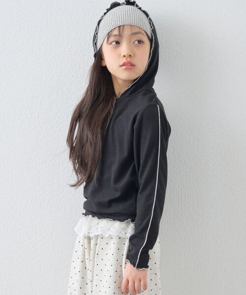 CIAOPANIC TYPY（チャオパニックティピー）の「【KIDS】シアーワッフルスナップ釦メロウフーディー（Tシャツ/カットソー・キッズ・ブラック/バイオレット/イエロー・SMALL/XX-LARGE/X-LARGE/LARGE/MEDIUM）」の19枚目の写真