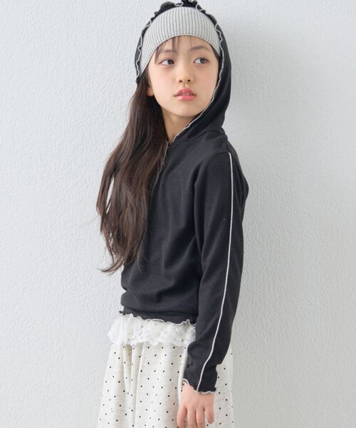 CIAOPANIC TYPY(チャオパニックティピー)の「【KIDS】シアーワッフルフードロンTEE《ジュニアサイズあり》(Tシャツ/カットソー・キッズ・ブラック/バイオレット/イエロー・SMALL/XX-LARGE/X-LARGE/LARGE/MEDIUM)」の13枚目の写真