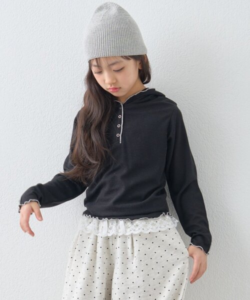 CIAOPANIC TYPY(チャオパニックティピー)の「【KIDS】シアーワッフルフードロンTEE《ジュニアサイズあり》(Tシャツ/カットソー・キッズ・ブラック/バイオレット/イエロー・SMALL/XX-LARGE/X-LARGE/LARGE/MEDIUM)」の15枚目の写真