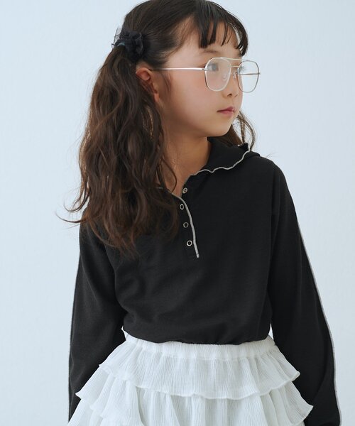 CIAOPANIC TYPY(チャオパニックティピー)の「【KIDS】シアーワッフルフードロンTEE《ジュニアサイズあり》(Tシャツ/カットソー・キッズ・ブラック/バイオレット/イエロー・SMALL/XX-LARGE/X-LARGE/LARGE/MEDIUM)」の16枚目の写真