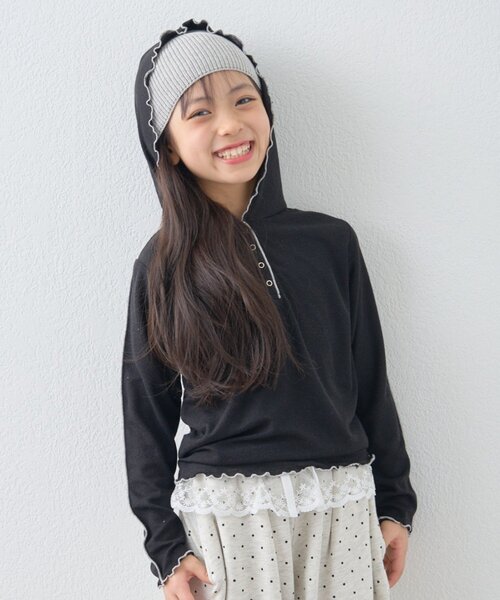 CIAOPANIC TYPY(チャオパニックティピー)の「【KIDS】シアーワッフルフードロンTEE《ジュニアサイズあり》(Tシャツ/カットソー・キッズ・ブラック/バイオレット/イエロー・SMALL/XX-LARGE/X-LARGE/LARGE/MEDIUM)」の20枚目の写真