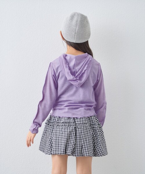 CIAOPANIC TYPY（チャオパニックティピー）の「【KIDS】シアーワッフルスナップ釦メロウフーディー（Tシャツ/カットソー・キッズ・ブラック/バイオレット/イエロー・SMALL/XX-LARGE/X-LARGE/LARGE/MEDIUM）」の4枚目の写真