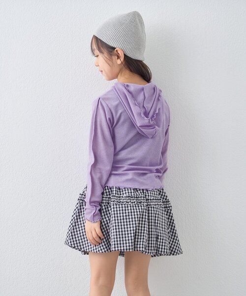 CIAOPANIC TYPY（チャオパニックティピー）の「【KIDS】シアーワッフルスナップ釦メロウフーディー（Tシャツ/カットソー・キッズ・ブラック/バイオレット/イエロー・SMALL/XX-LARGE/X-LARGE/LARGE/MEDIUM）」の5枚目の写真