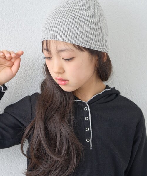 CIAOPANIC TYPY（チャオパニックティピー）の「【KIDS】シアーワッフルスナップ釦メロウフーディー（Tシャツ/カットソー・キッズ・ブラック/バイオレット/イエロー・SMALL/XX-LARGE/X-LARGE/LARGE/MEDIUM）」の9枚目の写真