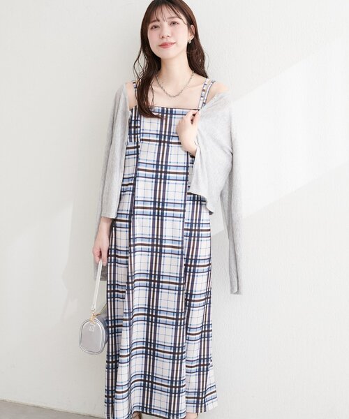 natural couture（ナチュラルクチュール）の「カットジョーゼットキャミワンピース（ワンピース・レディース・チェック/グレー/ブラック/グレイッシュベージュ/ドット/その他2/その他3/その他1/その他4・FREE）」の9枚目の写真