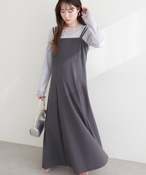 natural couture（ナチュラルクチュール）の「カットジョーゼットキャミワンピース（ワンピース・レディース・チェック/グレー/ブラック/グレイッシュベージュ/ドット/その他2/その他3/その他1/その他4・FREE）」の21枚目の写真
