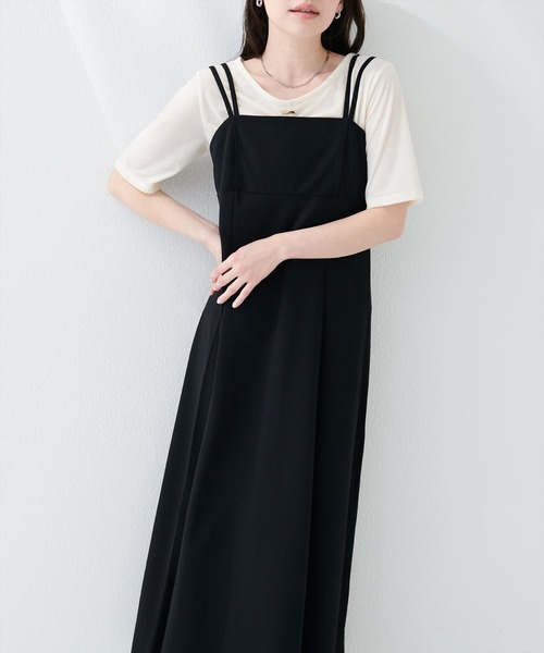 natural couture（ナチュラルクチュール）の「カットジョーゼットキャミワンピース（ワンピース・レディース・チェック/グレー/ブラック/グレイッシュベージュ/ドット/その他2/その他3/その他1/その他4・FREE）」の14枚目の写真