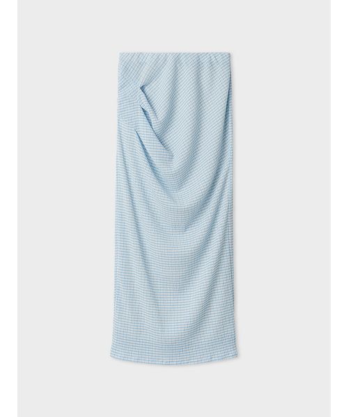 MIESROHE（ミースロエ）の「ブルーゼイージードレープスカート（スカート・レディース・ブラック/チェック/ホワイト/ライトブルー・0/1）」の8枚目の写真