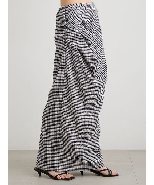 MIESROHE（ミースロエ）の「ブルーゼイージードレープスカート（スカート・レディース・ブラック/チェック/ホワイト/ライトブルー・0/1）」の13枚目の写真