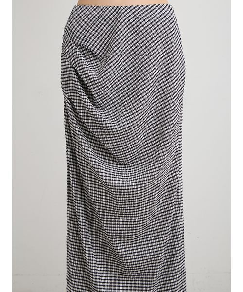 MIESROHE（ミースロエ）の「ブルーゼイージードレープスカート（スカート・レディース・ブラック/チェック/ホワイト/ライトブルー・0/1）」の14枚目の写真