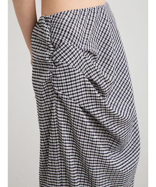 MIESROHE（ミースロエ）の「ブルーゼイージードレープスカート（スカート・レディース・ブラック/チェック/ホワイト/ライトブルー・0/1）」の16枚目の写真
